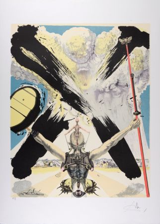 Stich Dali - Don Quichotte, l'ère atomique, 1957 - Hand-signed - Large size