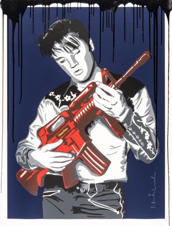 Siebdruck Mr Brainwash - Don't Be Cruel (Blue)