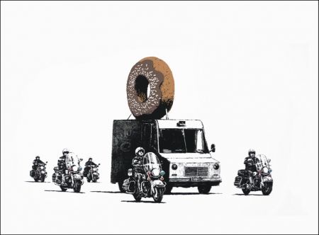 Siebdruck Banksy - Donuts (Chocolate) 