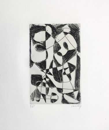 Radierung Lanskoy - DÉDALE. Gravure pour l'affiche de Pierre Lecuire (1960)