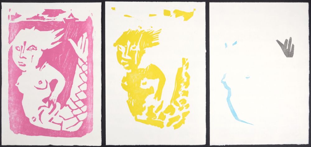 Holzschnitt Lorjou - Décomposition des couleurs d'une gravure, 1965