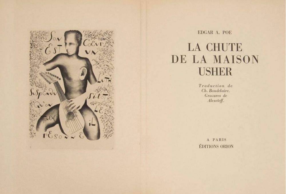 Illustriertes Buch Alexeïeff - E. Poe : LA CHUTE DE LA MAISON USHER. 10 eaux-fortes originales (1929).