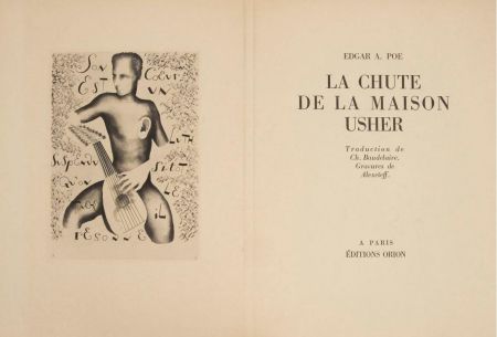 Illustriertes Buch Alexeïeff - E. Poe : LA CHUTE DE LA MAISON USHER. 10 eaux-fortes originales (1929).