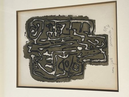 Radierung Corneille - Eau-forte Signes dans la Pierre, 1959. Atelier Stanley William Hayter