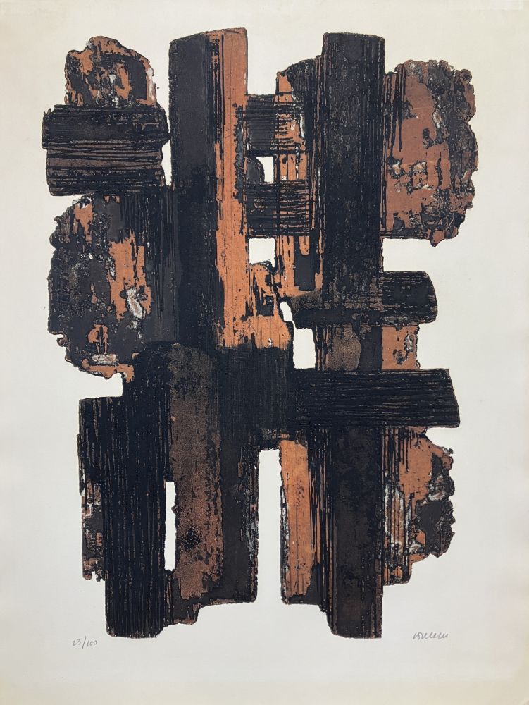 Radierung Soulages - Eau forte IX, 1957