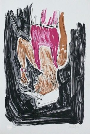 Lithographie Baselitz - Einer malt mein Porträt (Someone paints my portrait)