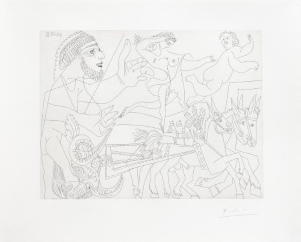 Stich Picasso - El Arrastre, avec Écuyère et Putto, from La Série 347