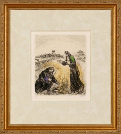 Radierung Chagall - Elijah and the Widow of Sarepta
