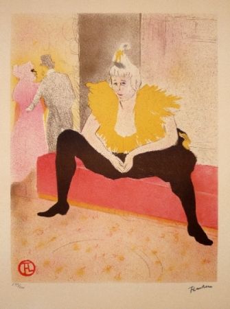 Lithographie Toulouse-Lautrec - Elles, La Clownesse assise