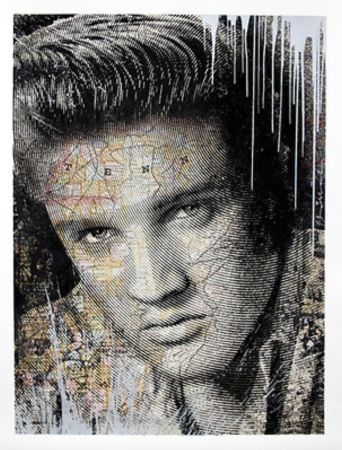 Siebdruck Mr Brainwash - Elvis – King of Rock Silver