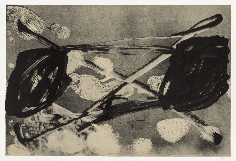 Lithographie Tàpies - Empreinte barrée 