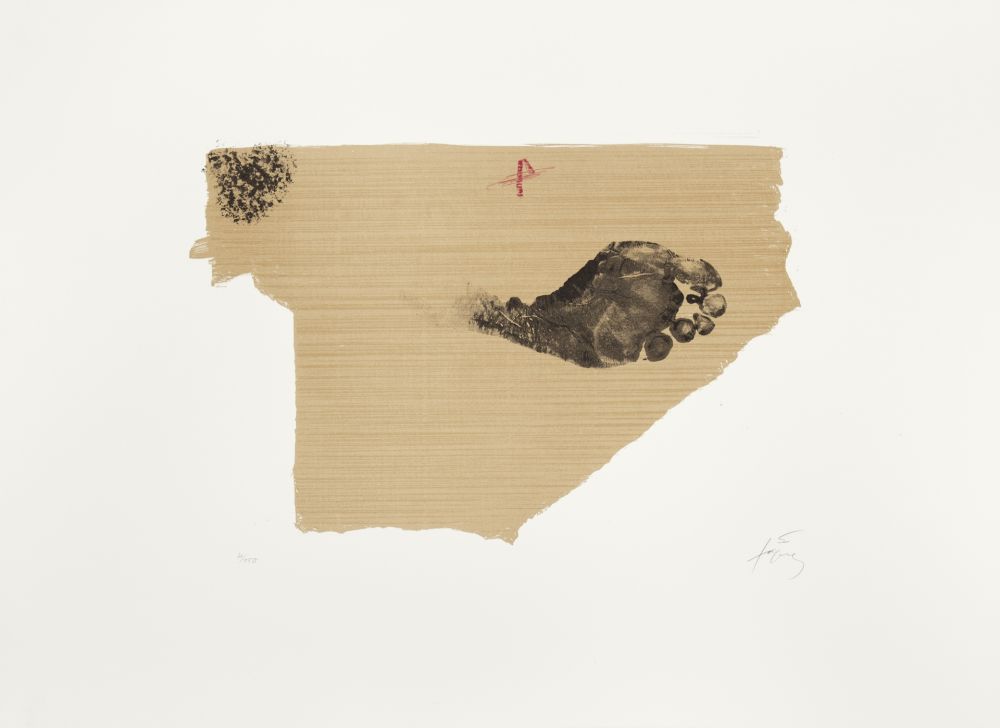 Lithographie Tàpies - Empreinte de pied
