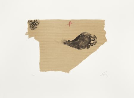 Lithographie Tàpies - Empreinte de pied