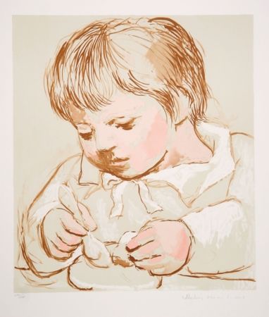 Lithographie Picasso - Enfant Deieunant