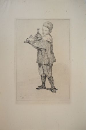 Stich Manet - Enfant portant un plateau