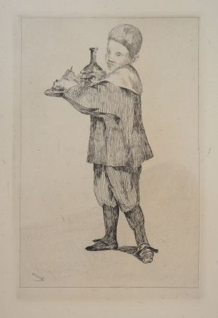 Stich Manet - Enfant portant un plateau