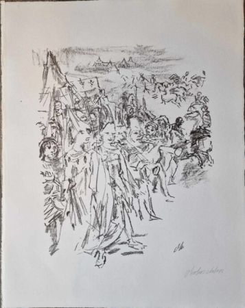 Lithographie Kokoschka - Enter with drum and colours: Cordelia and Soldiers (Act IV, Scene IV), from the portfolio King Lear