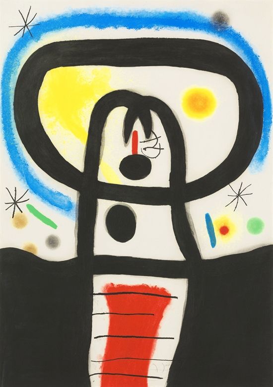 Stich Miró - Equinox is a Etching and aquatint in colours by Joan Miro