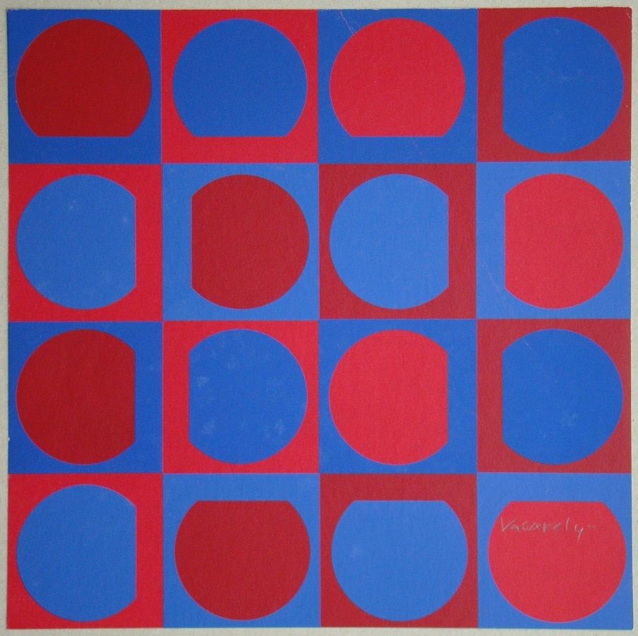 Siebdruck Vasarely - Eridan Rouge