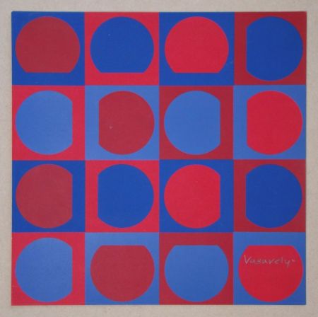 Siebdruck Vasarely - Eridan Rouge
