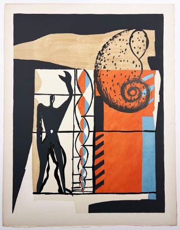 Lithographie Le Corbusier - ESPRIT. (Le Poème de l'angle droit, 1955). Planche 6. (B2)