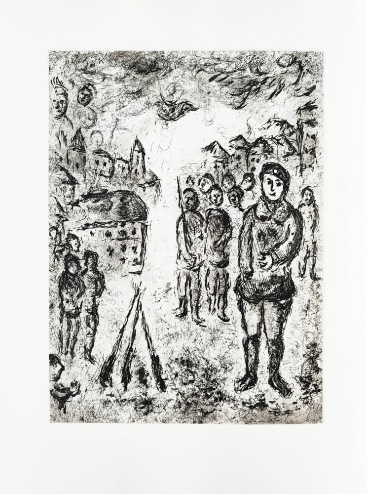 Radierung Chagall - Et sur la terre