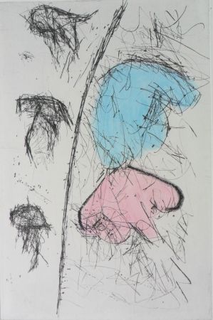 Stich Balle - Etching with watercolour