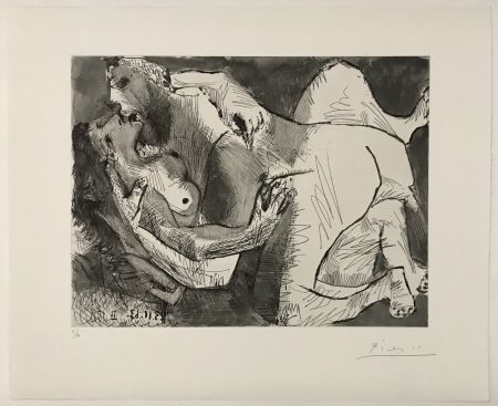 Kaltnadelradierung Picasso - Etreinte VII
