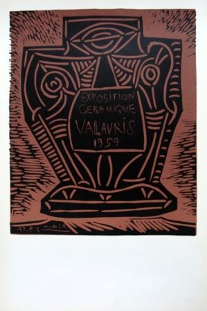 Linolschnitt Picasso - Exposition Ceramique Vallauris 1959