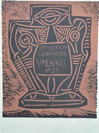 Linolschnitt Picasso - Exposition Céramique Vallauris - B1286
