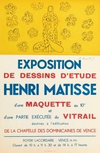 Lithographie Matisse - Exposition de dessins d'étude ,Vence 