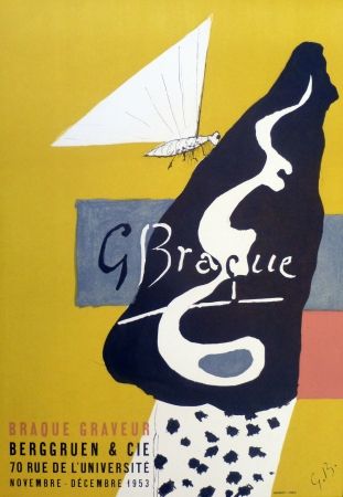 Lithographie Braque - Exposition galerie Berggruen 1953