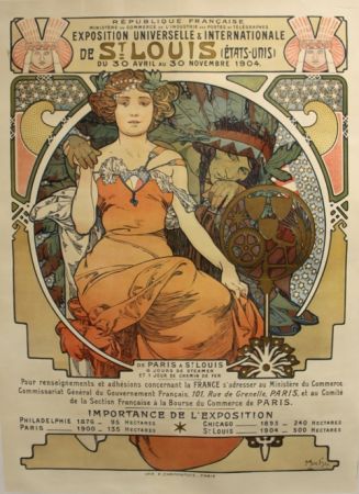 Lithographie Mucha - Exposition Universelle et Internationale  St Louis USA
