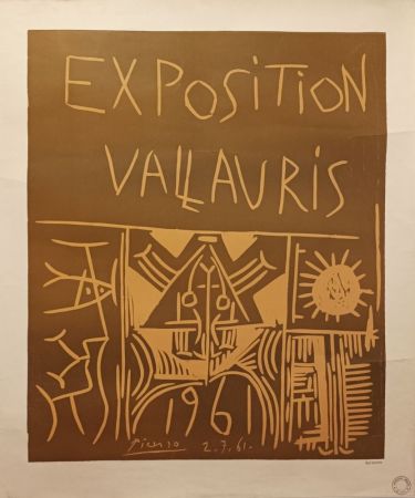 Linolschnitt Picasso - Exposition Vallauris - 1961
