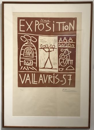 Linolschnitt Picasso - Exposition Vallauris 1957 (B.1277)