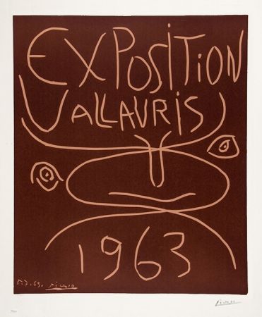 Linolschnitt Picasso - Exposition Vallauris, 1963
