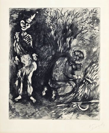 Stich Chagall - Fables de la Fontaine : La mort et le bucheron, 1952