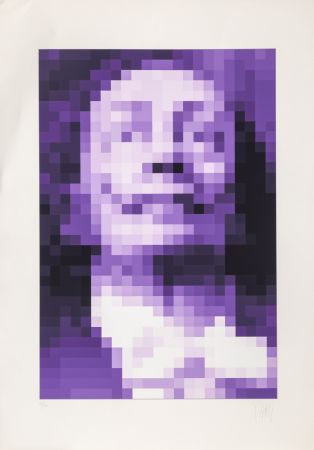 Siebdruck Yvaral - Face of Dali - Purple