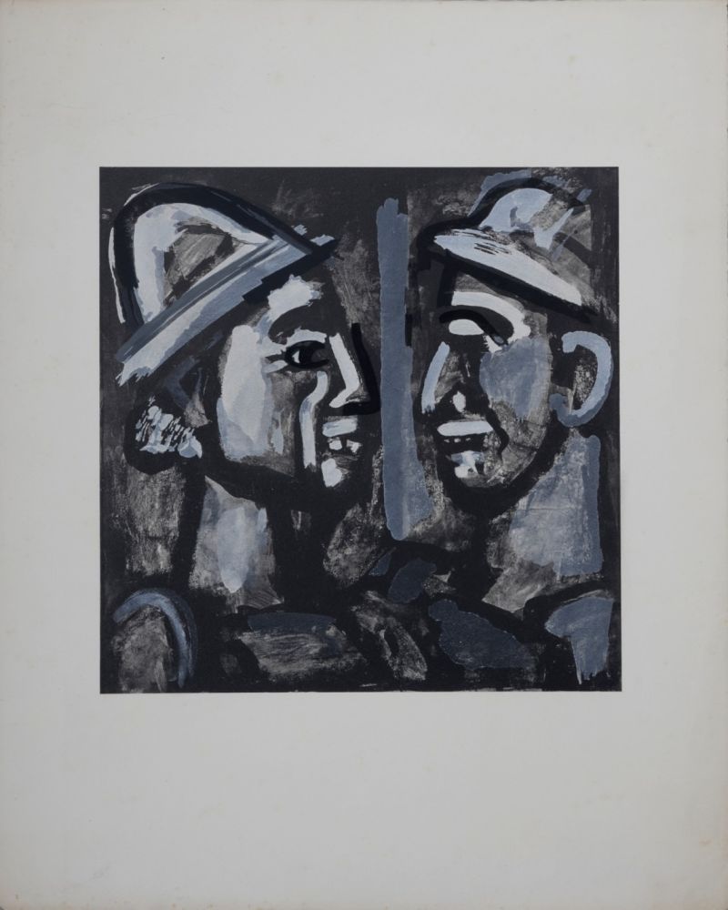 Lithographie Rouault - Face à Face
