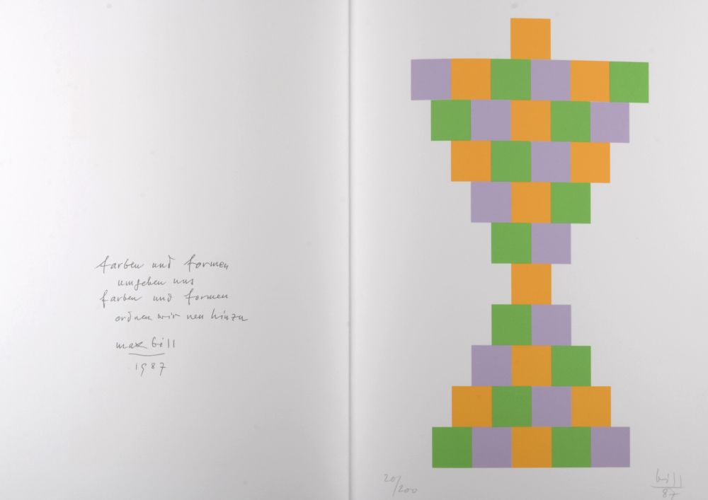 Lithographie Bill - Farben und formen, 1987 - Hand-signed