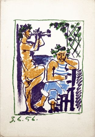 Lithographie Picasso - FAUNE ET MARIN. Méditerranée. Lithographie Originale et catalogue (1956)