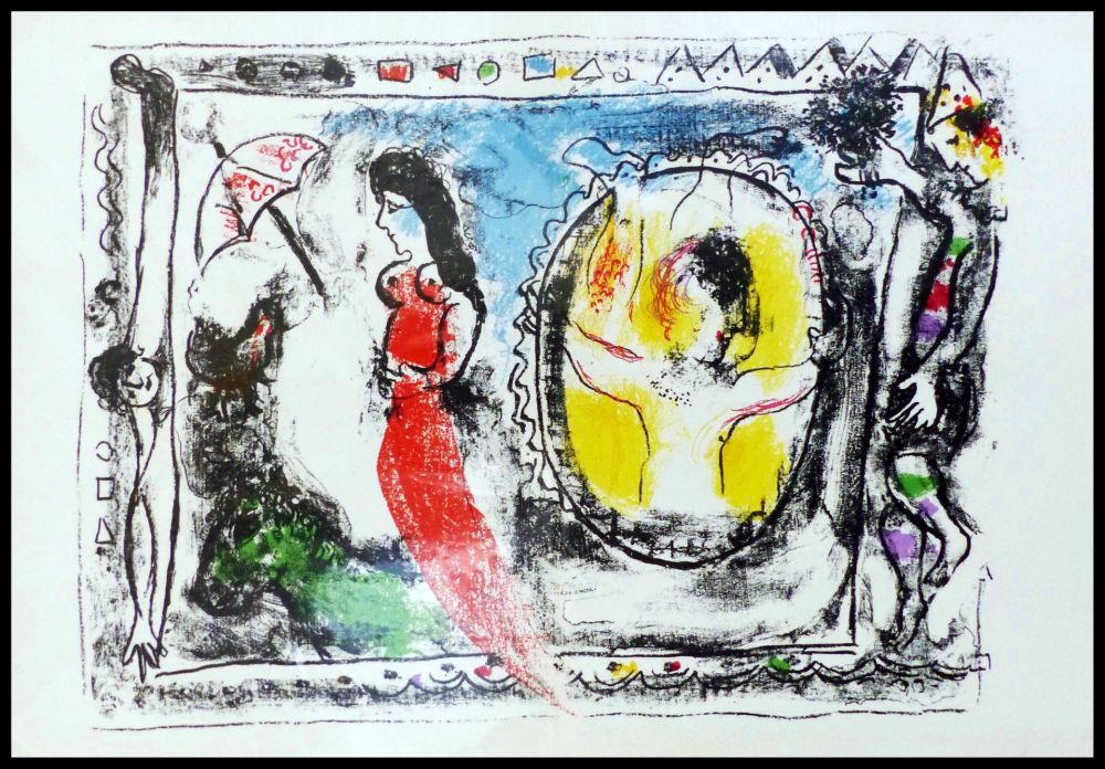 Lithographie Chagall - FEMME A L'OMBRELLE