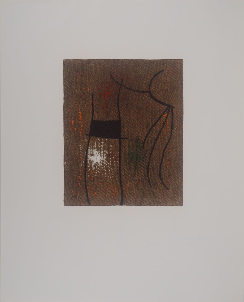 Lithographie Miró -  Femme abstraite