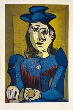 Lithographie Picasso - Femme assise ( Dora Maar)