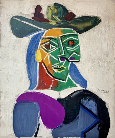 Lithographie Picasso - Femme au Chapeau