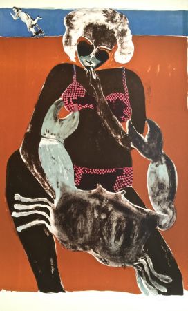 Lithographie Toledo - Femme au crabe