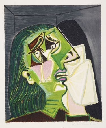 Lithographie Picasso - Femme au Mouchoir