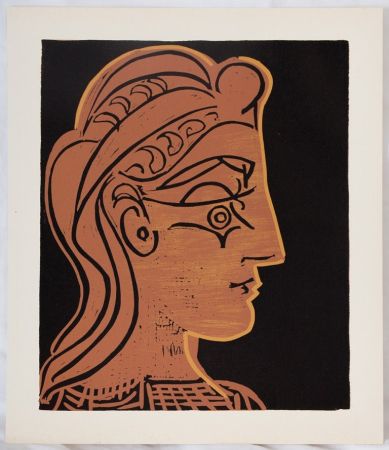 Linolschnitt Picasso - Femme de profil