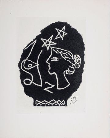 Stich Braque - Femme de profil, 1947
