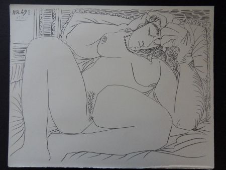 Lithographie Picasso - Femme endormie